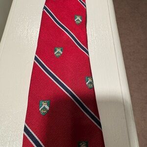 Lauren Ralph Lauren Red Striped Men's Tie with crest detail